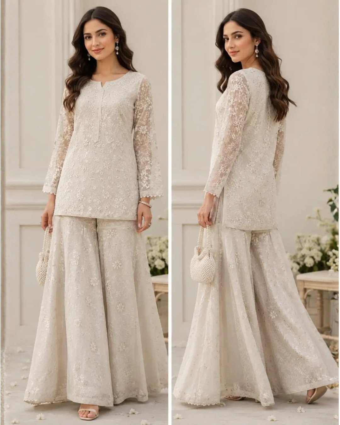 Bomber Chiffon embroided suit 3 piece image 1