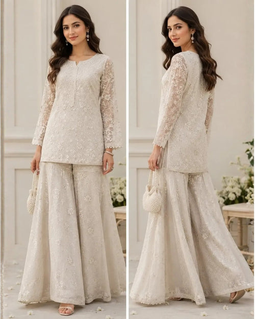 Bomber Chiffon embroided suit 3 piece image 1