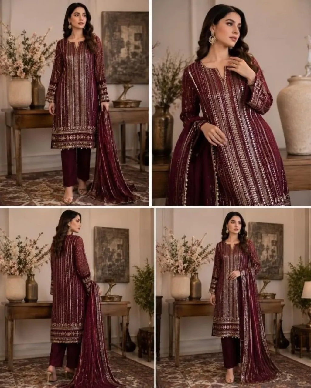 Chiffon embroidery 3 pcs suit image 0