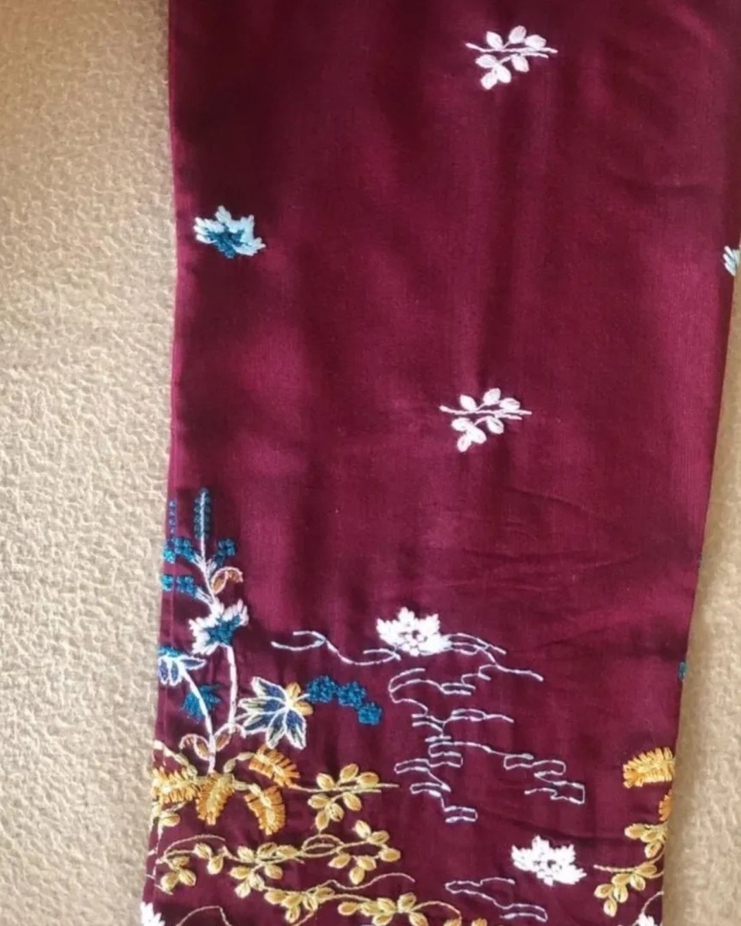 Cotton silk embroided three piece suit image 2
