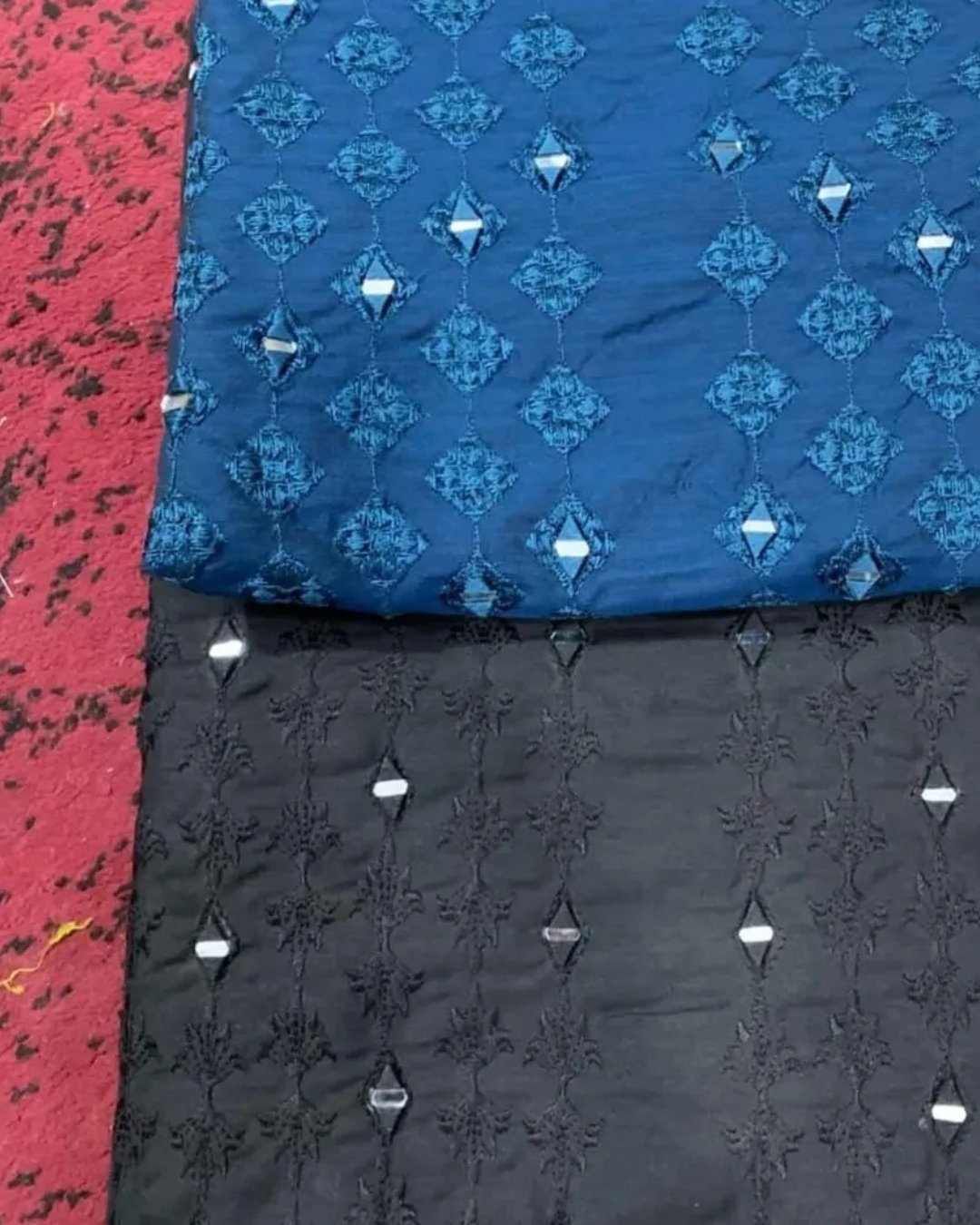 Cotton silk embroided 2 piece with mirror work image 5