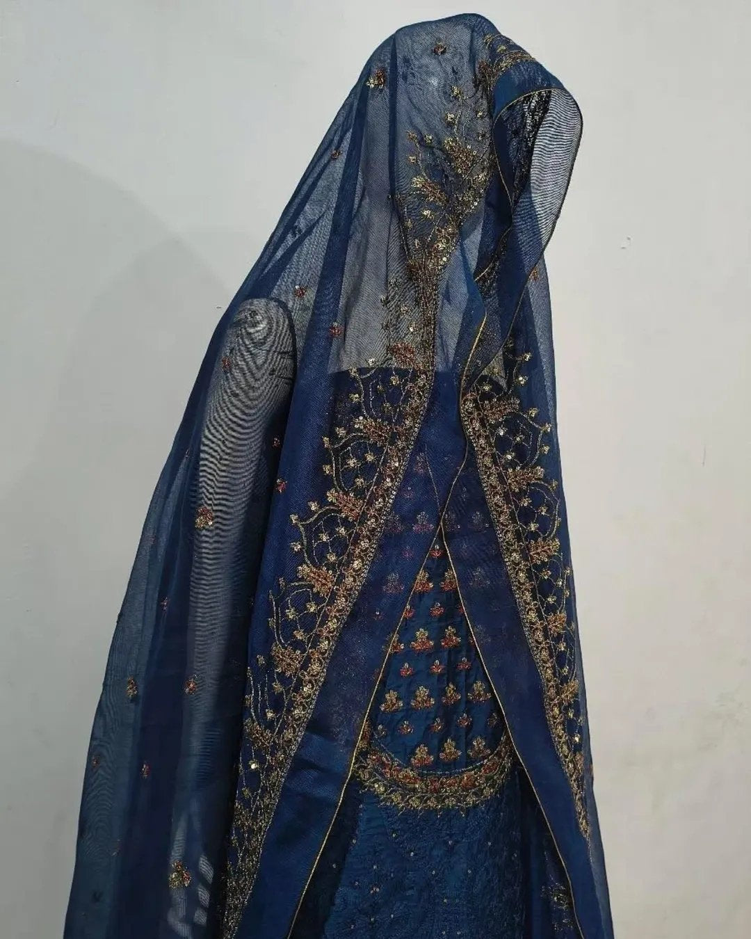Cotton silk tilla & resham embroided 3 piece image 0