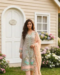 Cotton silk multi resham embroided three piece suit image 0