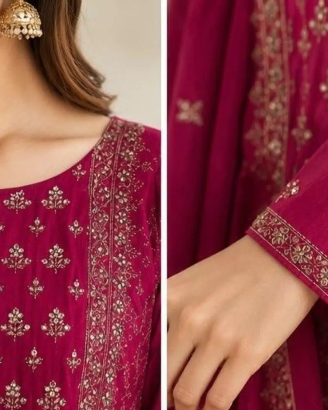 Cotton silk three piece image 1