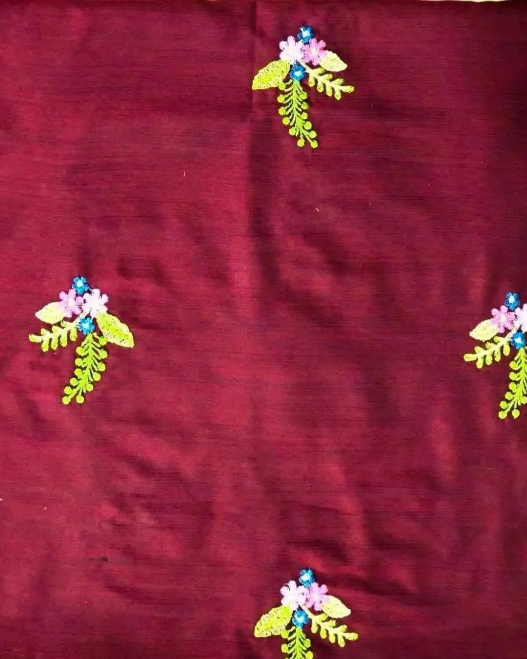 Cotton silk embroided 3 piece suit image 1