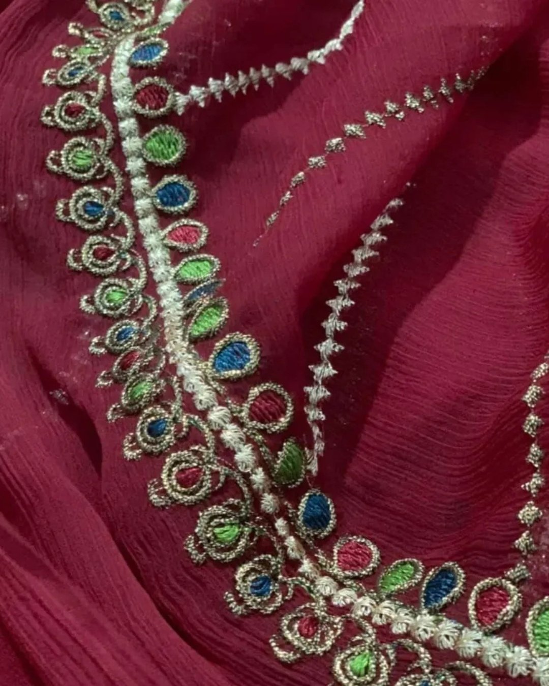 Chiffon embroidered 3 piece suit image 2