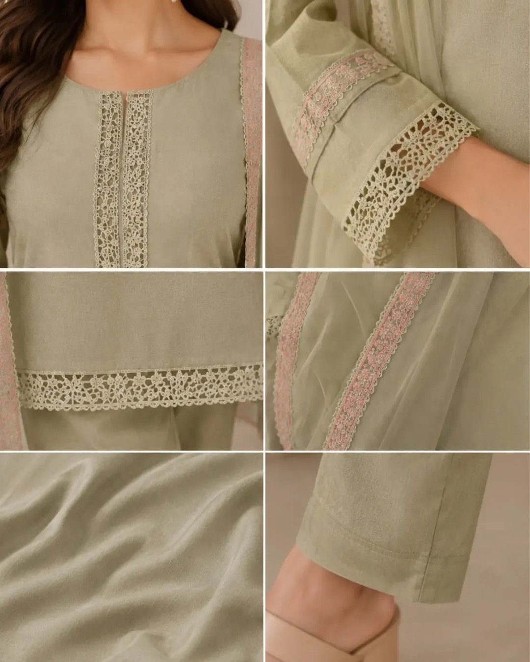 Beautifully Crafted Sage Green Outfit image 4