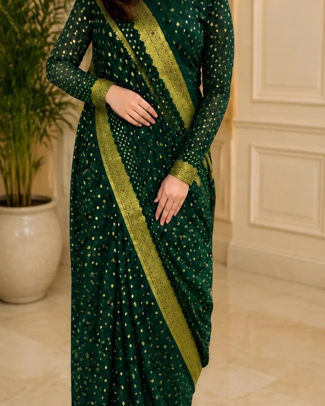 Bomber chiffon saree image 1
