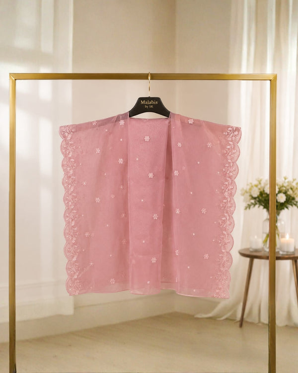 Three piece sheesha silk with bomber chiffon dupatta