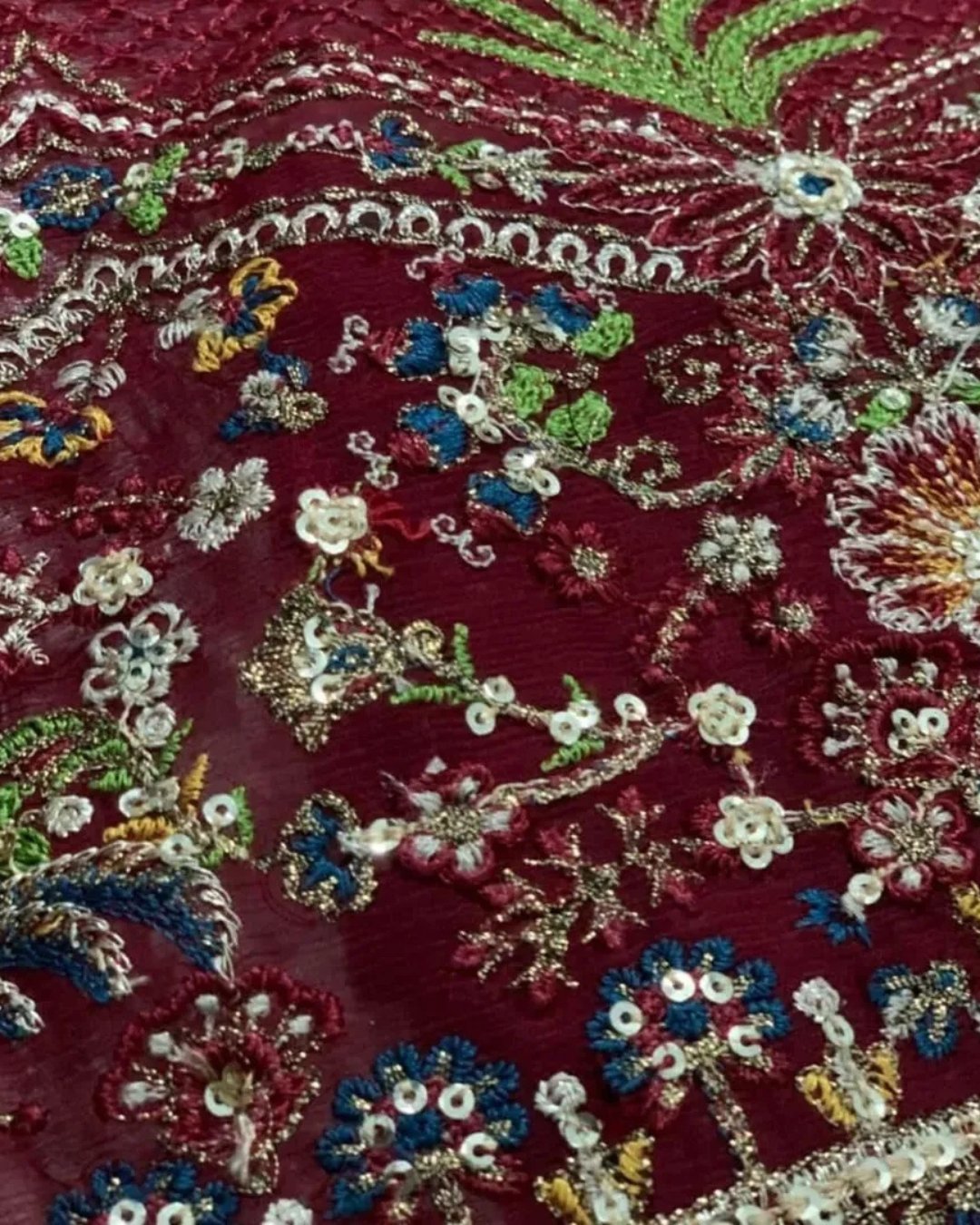 Chiffon embroidered 3 piece suit image 6