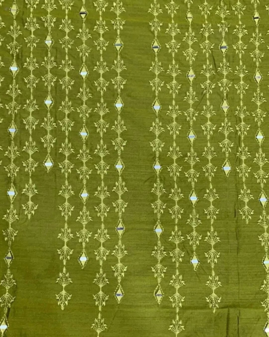 Cotton silk embroided 2 piece with mirror work image 3