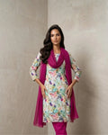 Raw silk viscose printed three piece suit image 0