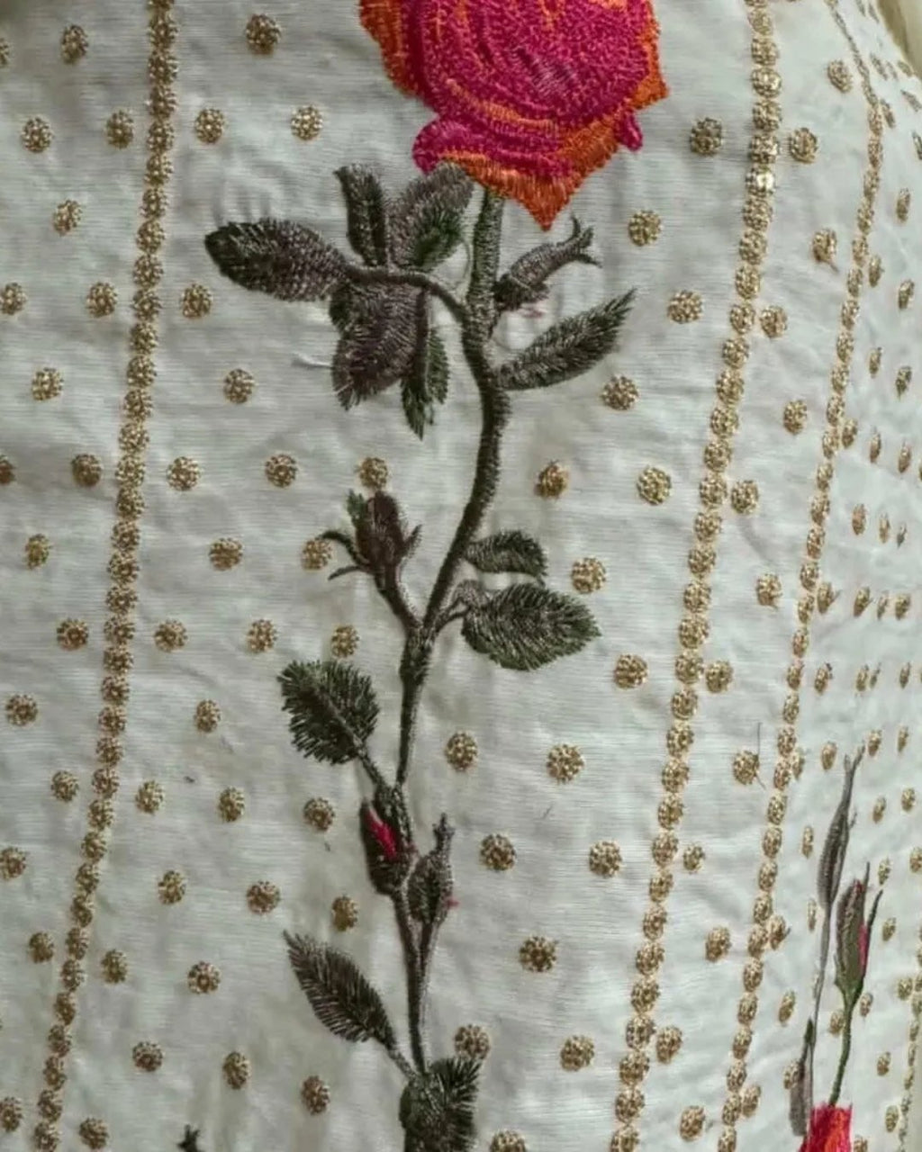 Cottom silk multi resham embroided three piece suit image 5