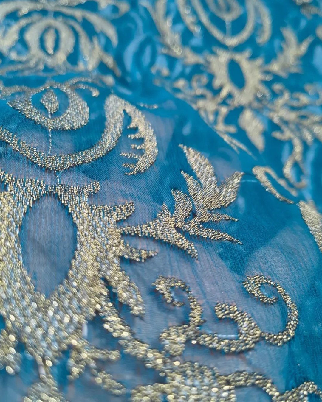 Chiffon tilla embroided three piece suit image 2