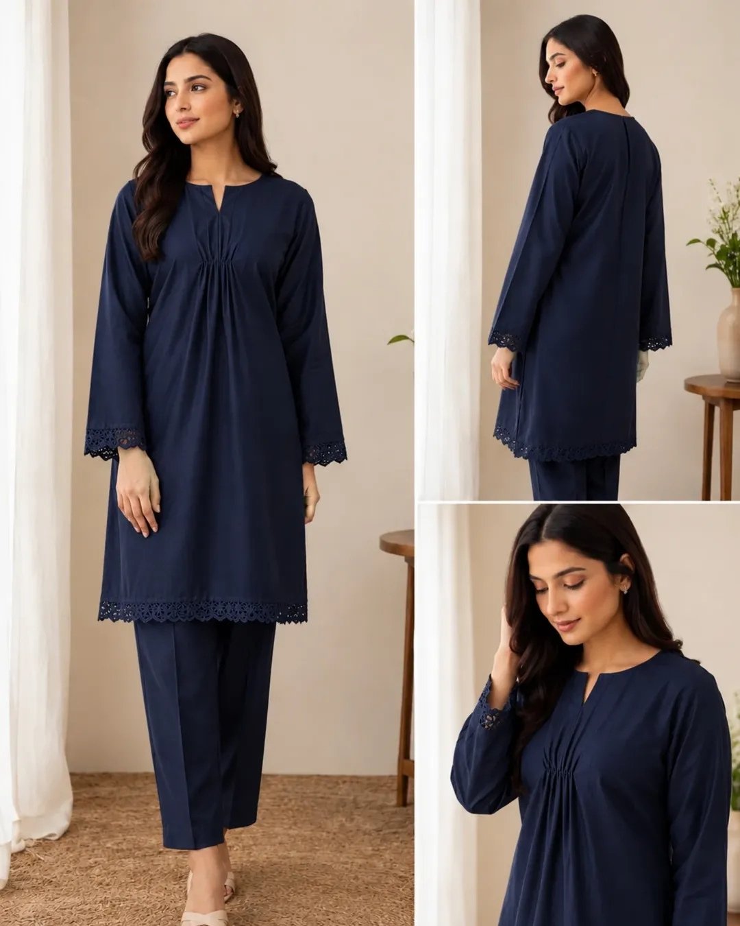 Cotton two piece (Stitched & Unstitched) image 8