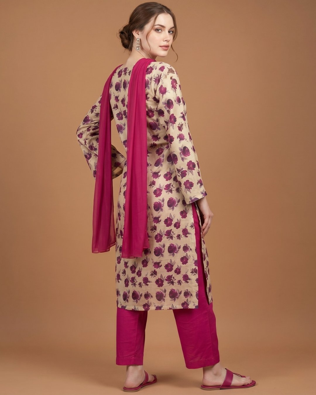 Cotton printed shirt Cotton Plain trouser image 2