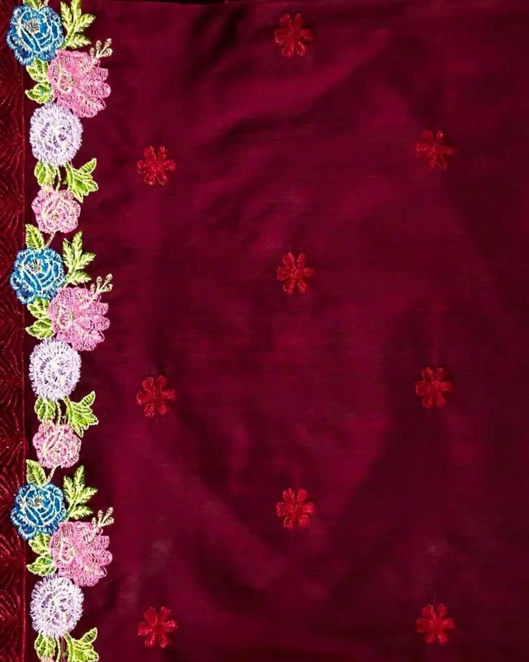 Cotton silk embroided 3 piece suit image 2