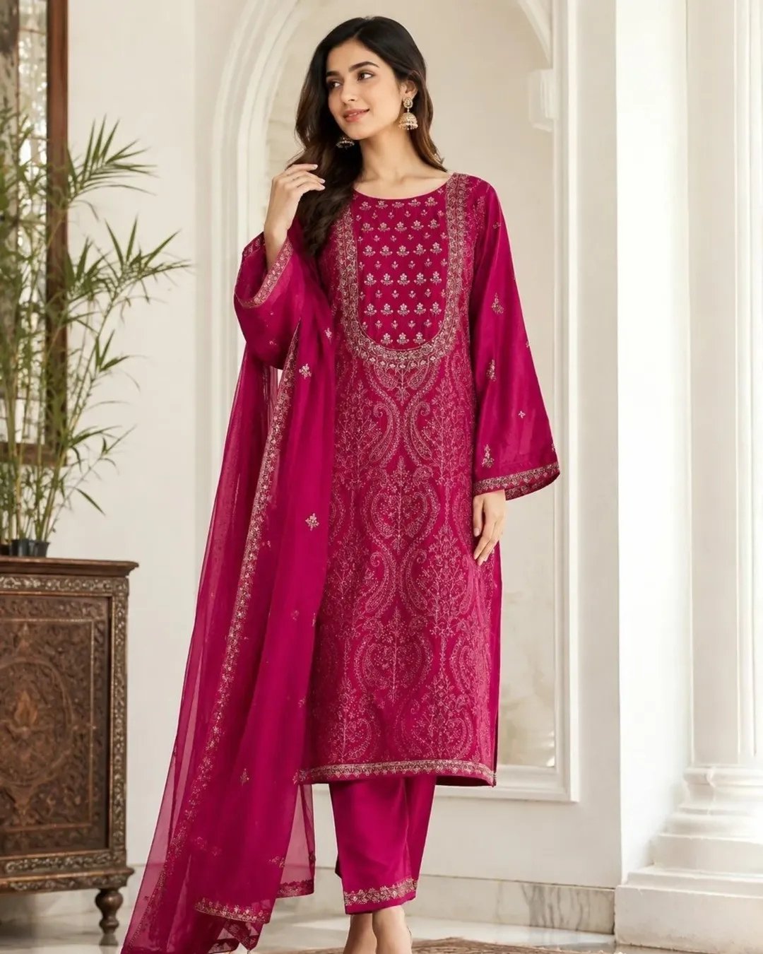 Cotton silk three piece image 0