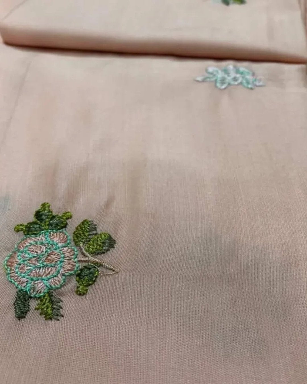 Cotton silk multi resham embroided three piece suit image 6
