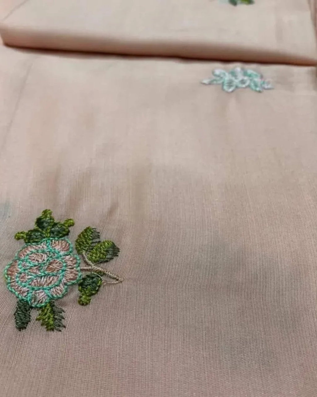 Cotton silk multi resham embroided three piece suit image 6