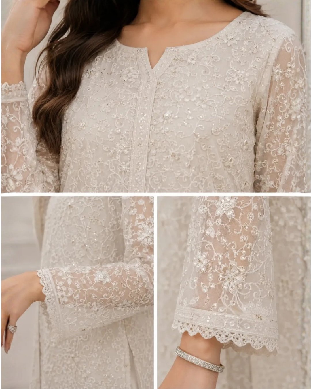 Bomber Chiffon embroided suit 3 piece image 3