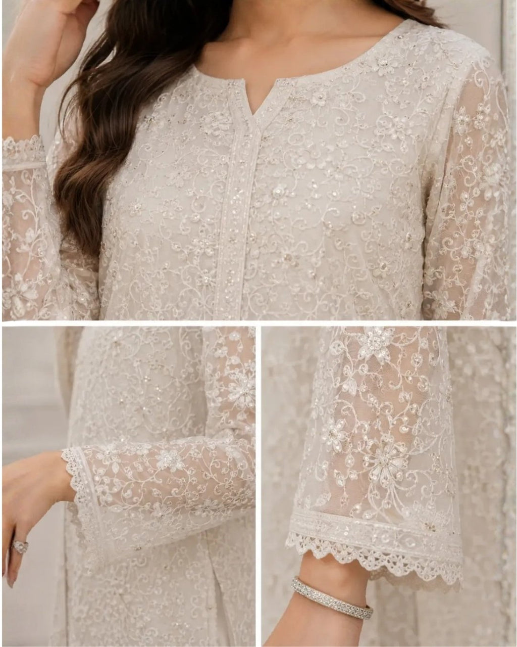 Bomber Chiffon embroided suit 3 piece image 3