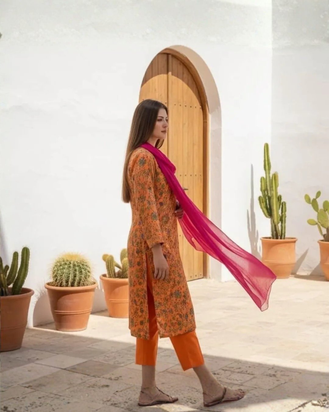 Sheesha silk floral printed kurti image 2