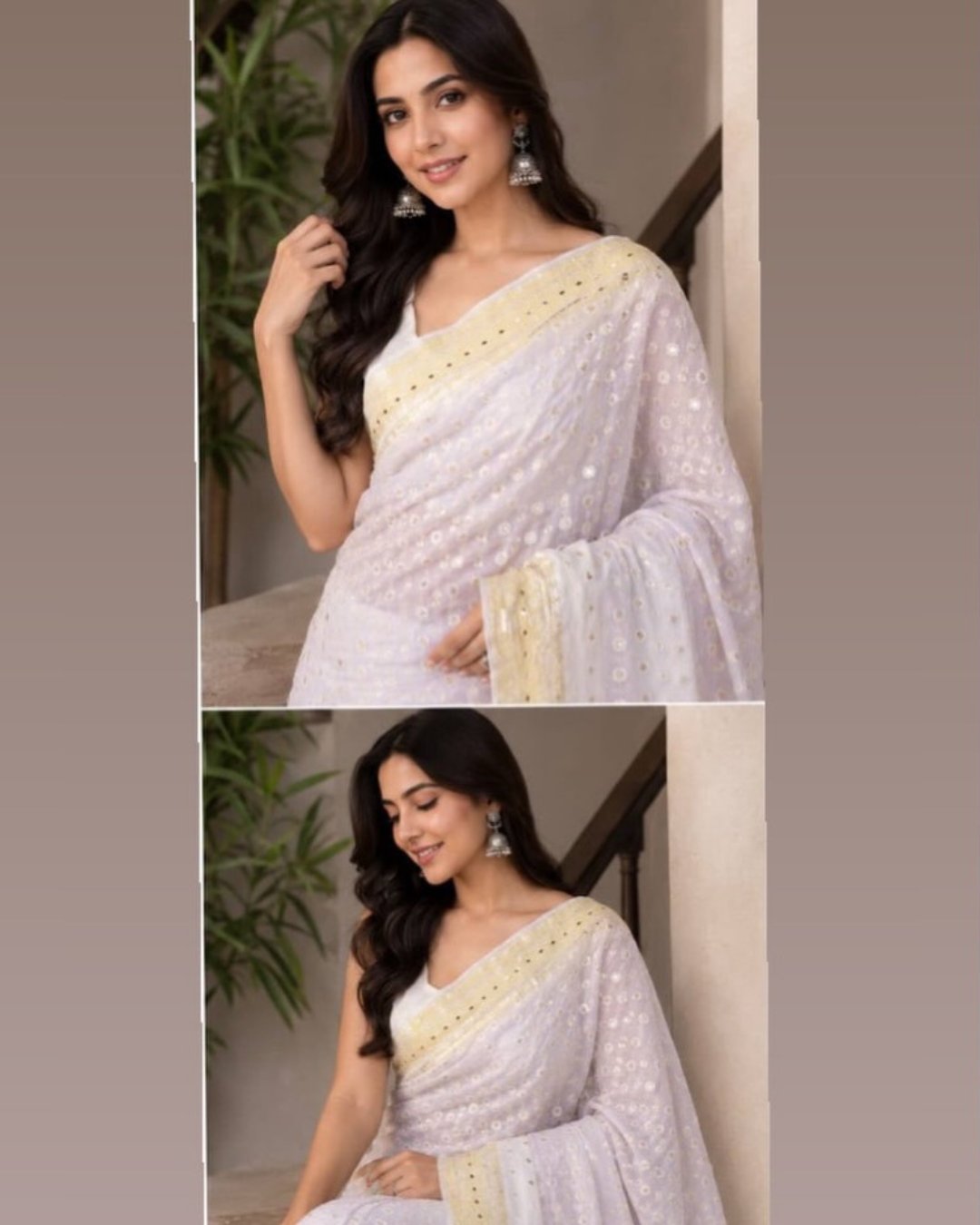 Bomber chiffon saree image 2