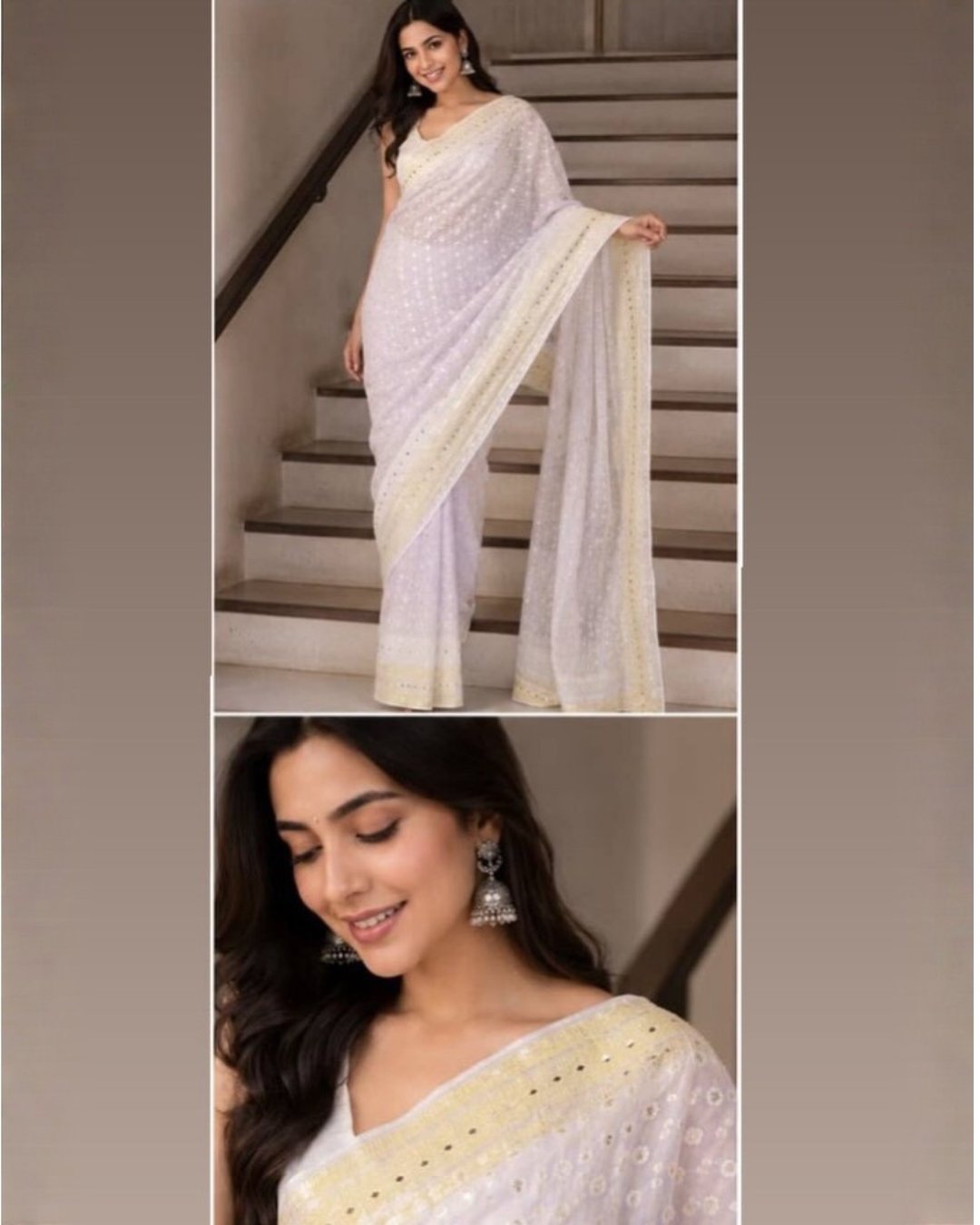 Bomber chiffon saree image 1