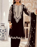 Chiffon embroided two piece suit image 3