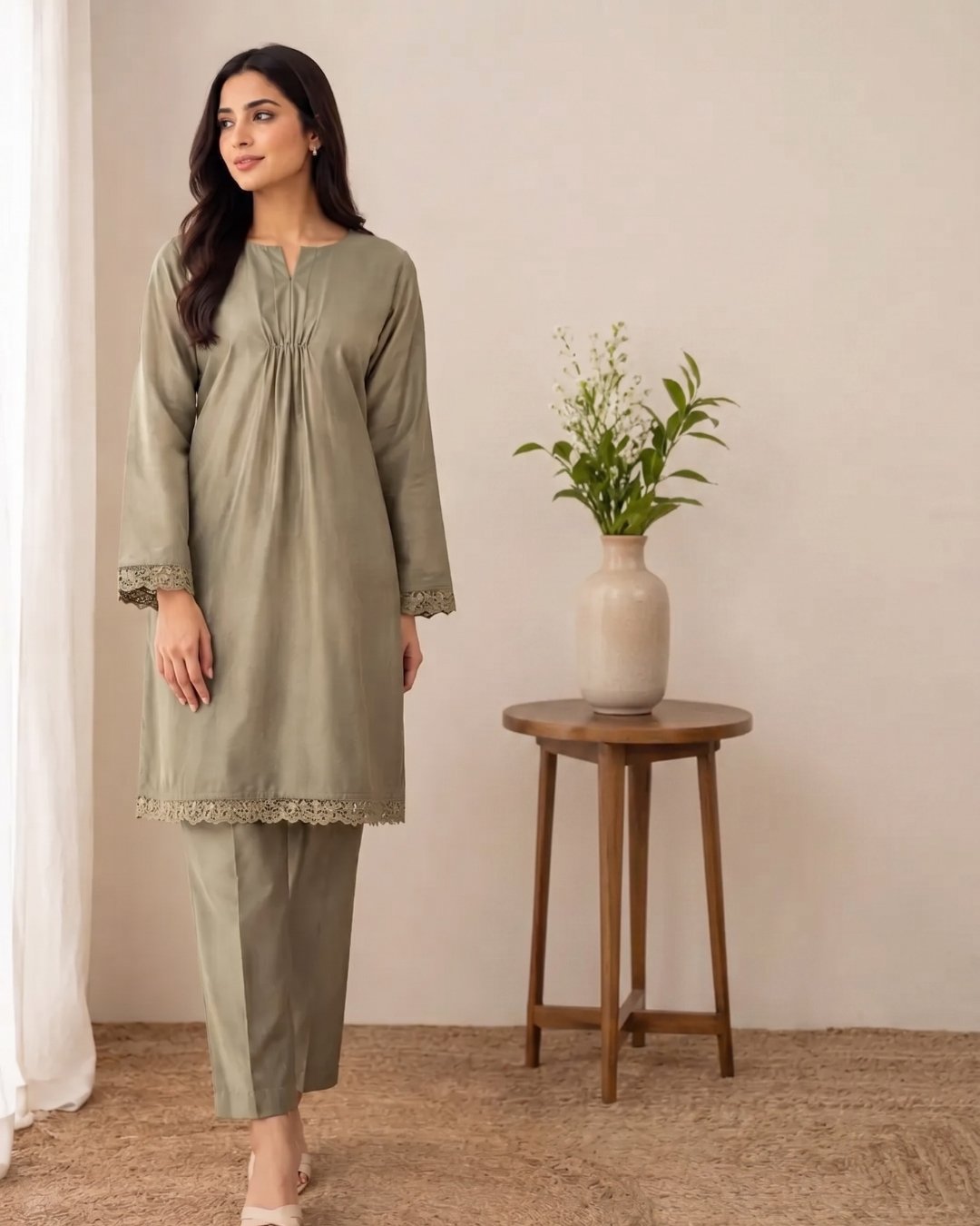 Cotton two piece (Stitched & Unstitched) image 0
