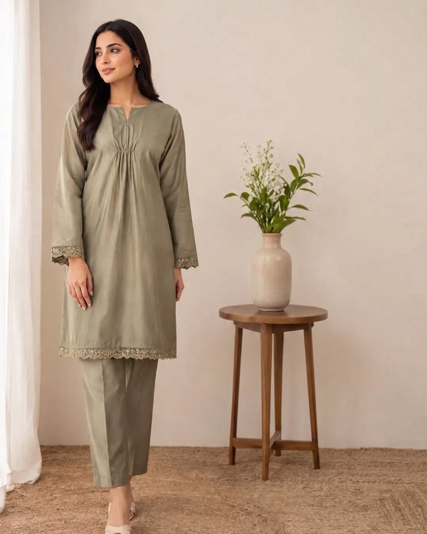 Cotton two piece (Stitched & Unstitched) image 0