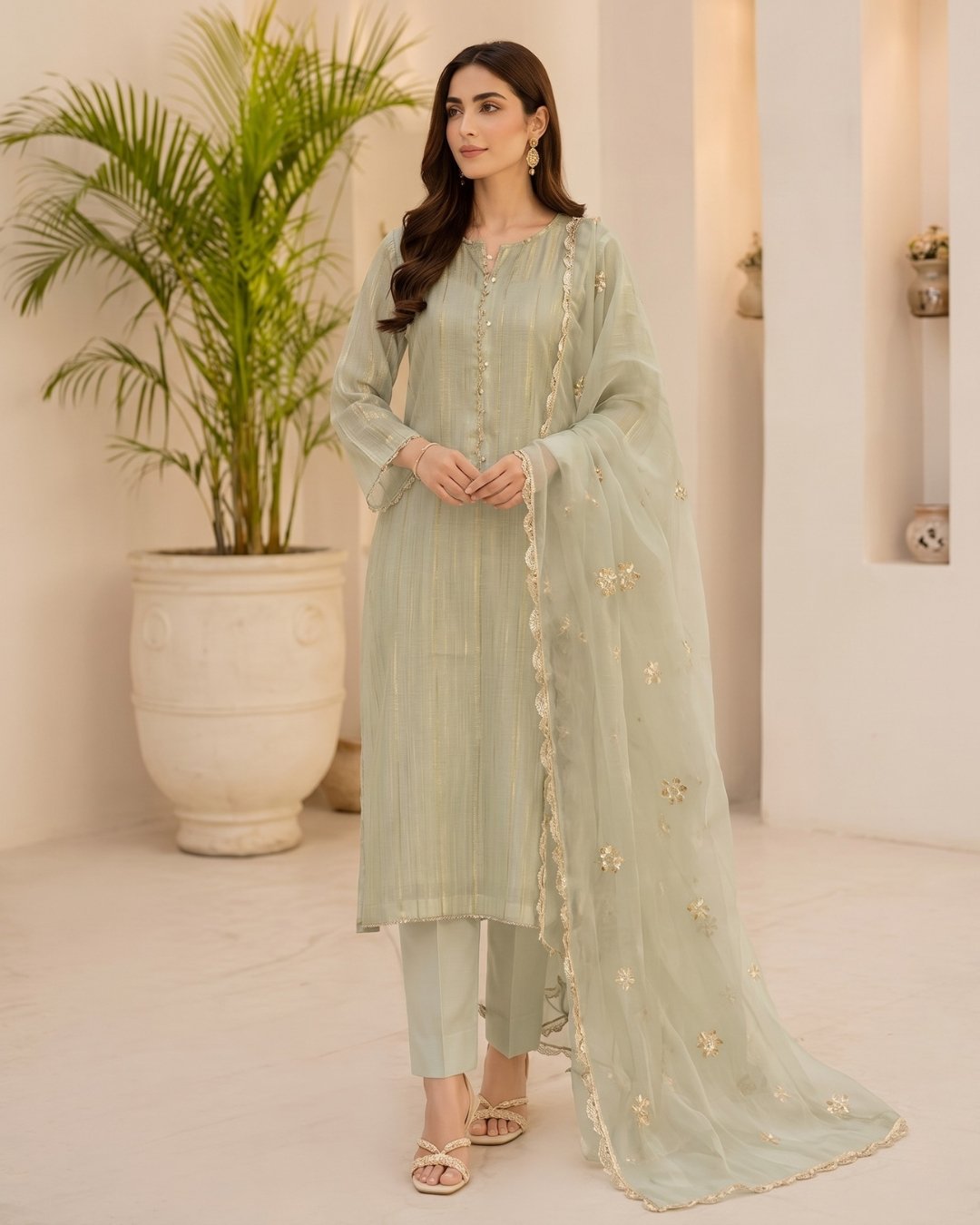Bana Dora fabric with zari slub image 2