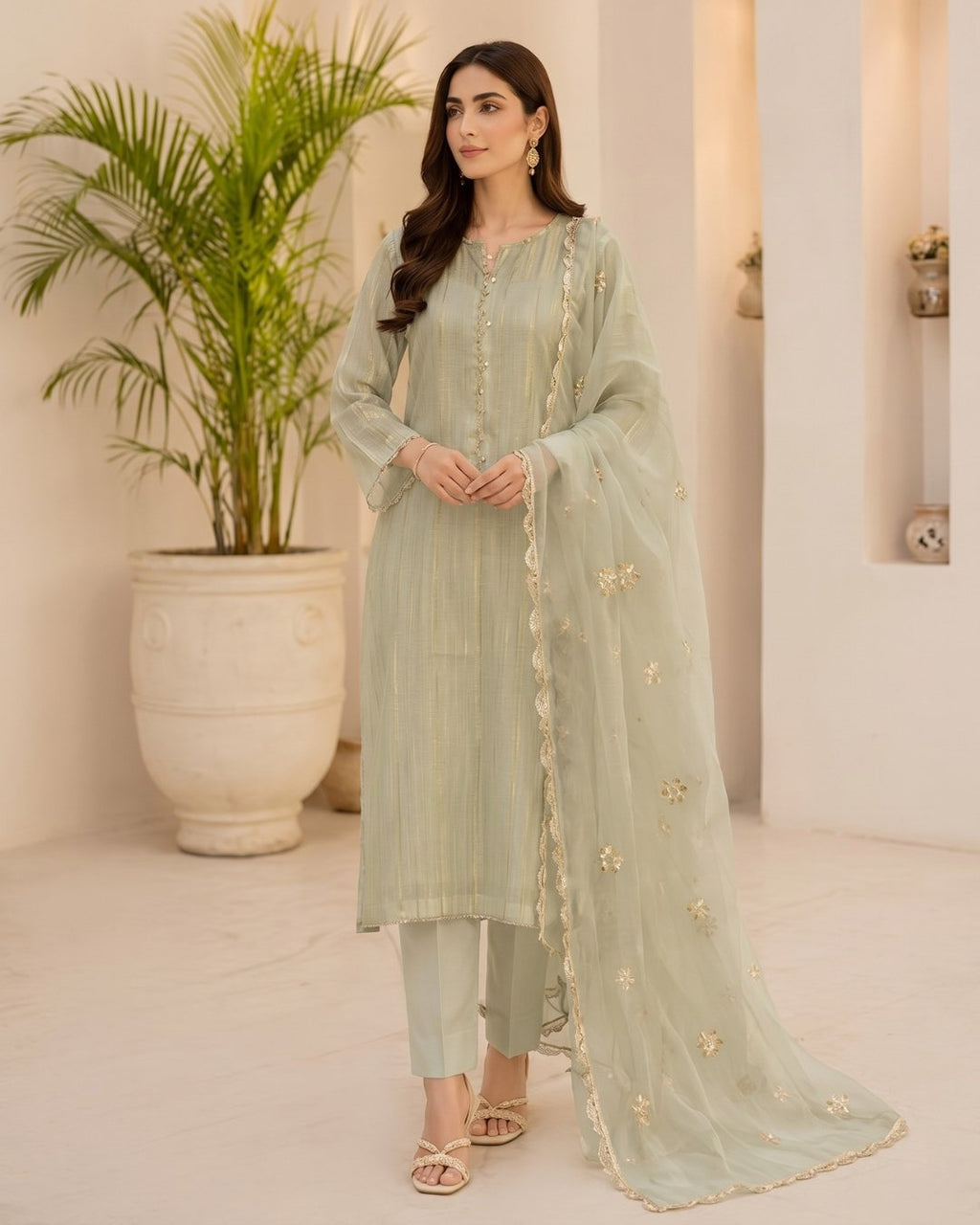 Bana Dora fabric with zari slub image 2