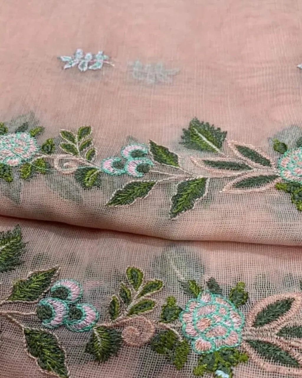 Cotton silk multi resham embroided three piece suit image 5