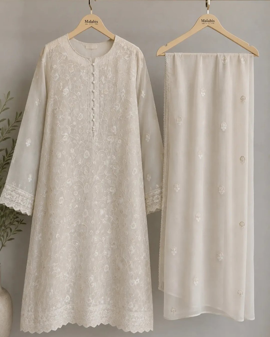 Bomber chiffon chicken kaari embroidery Three piece suit image 2