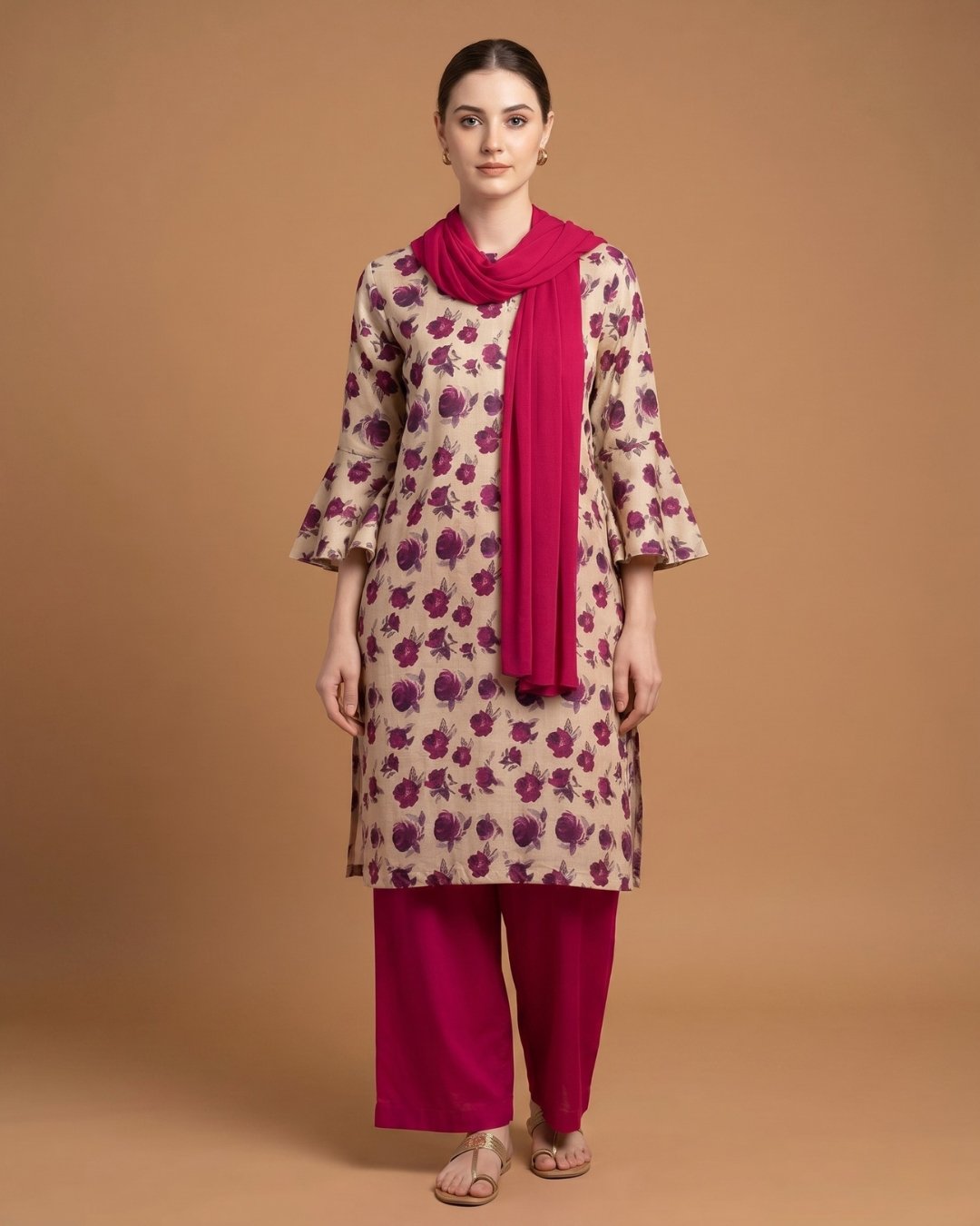 Cotton printed shirt Cotton Plain trouser image 1