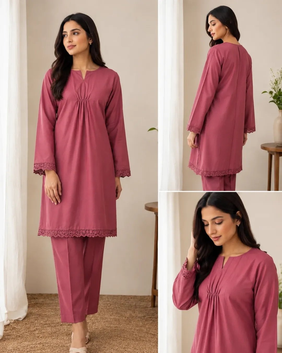 Cotton two piece (Stitched & Unstitched) image 6