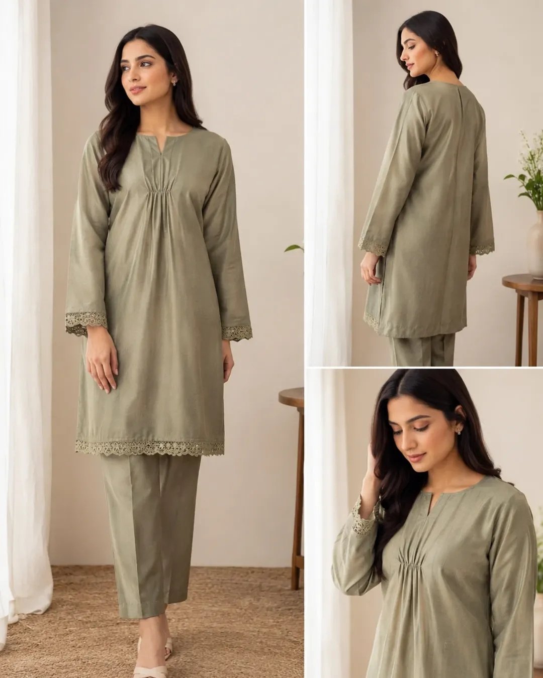 Cotton two piece (Stitched & Unstitched) image 2